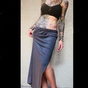 Derek Heart Gray Maxi Skirt